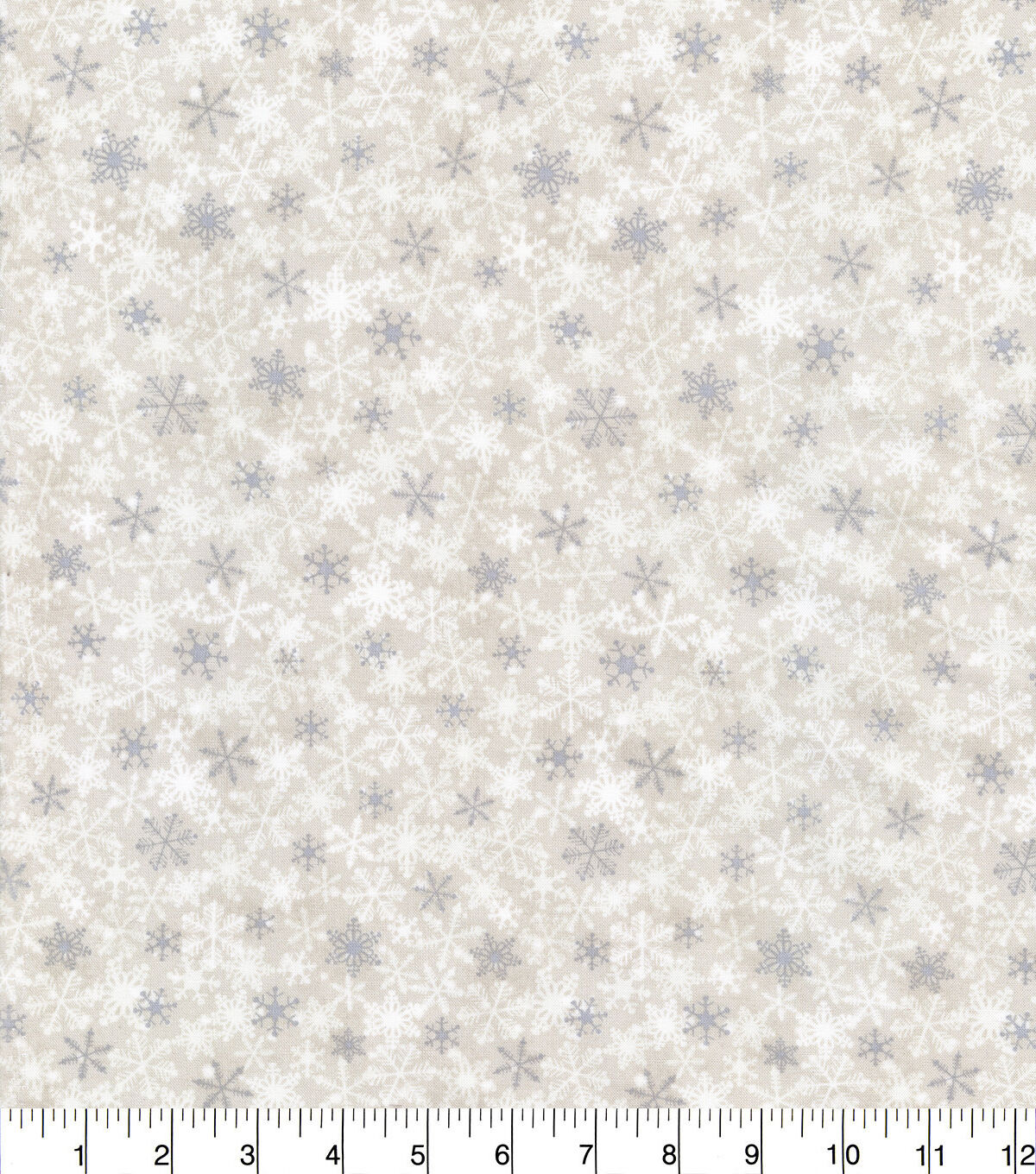 White Packed Snowflakes Christmas Cotton Fabric