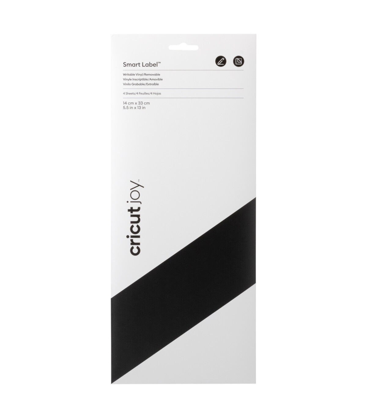 Cricut Joy 5.5 x 13 Black Removable Writable Vinyl Sheets 4ct