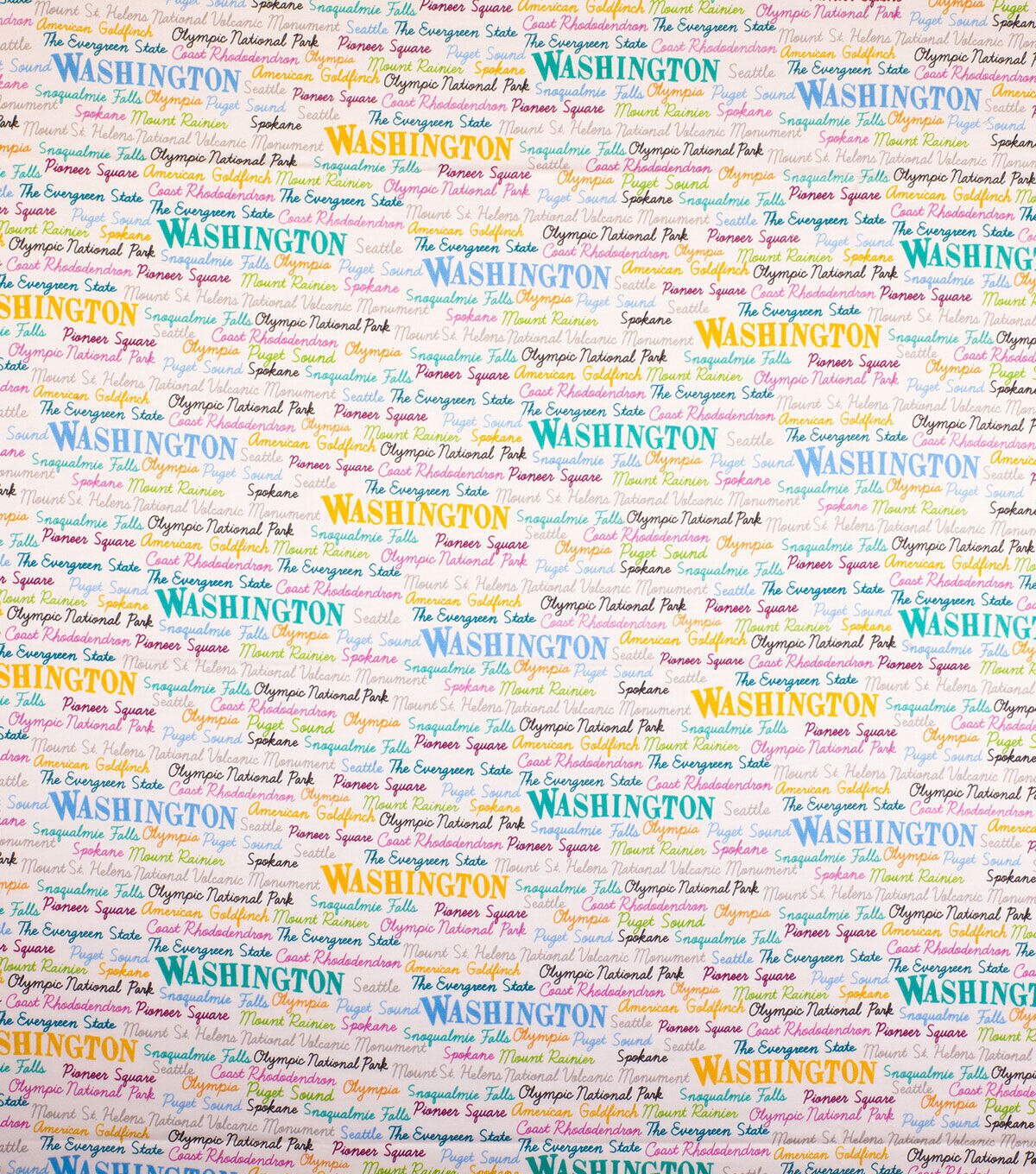 Washington Cotton Fabric Tossed Words