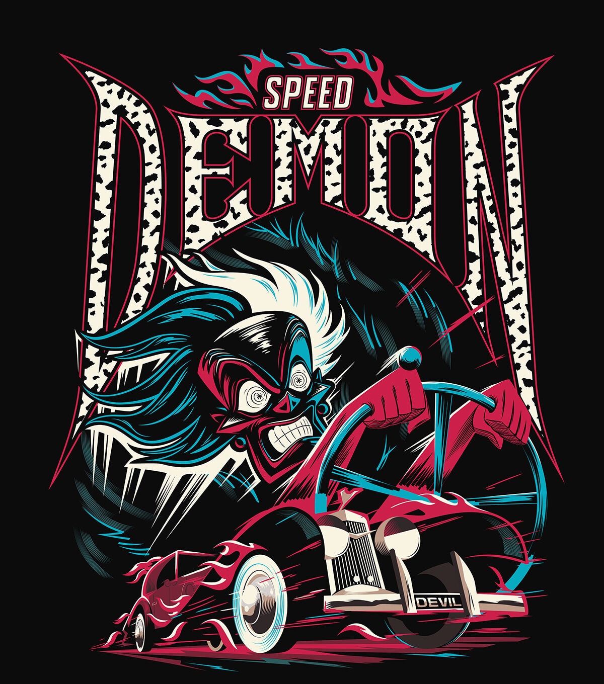 Cruella Speed Demon No Sew Fleece Throw 72