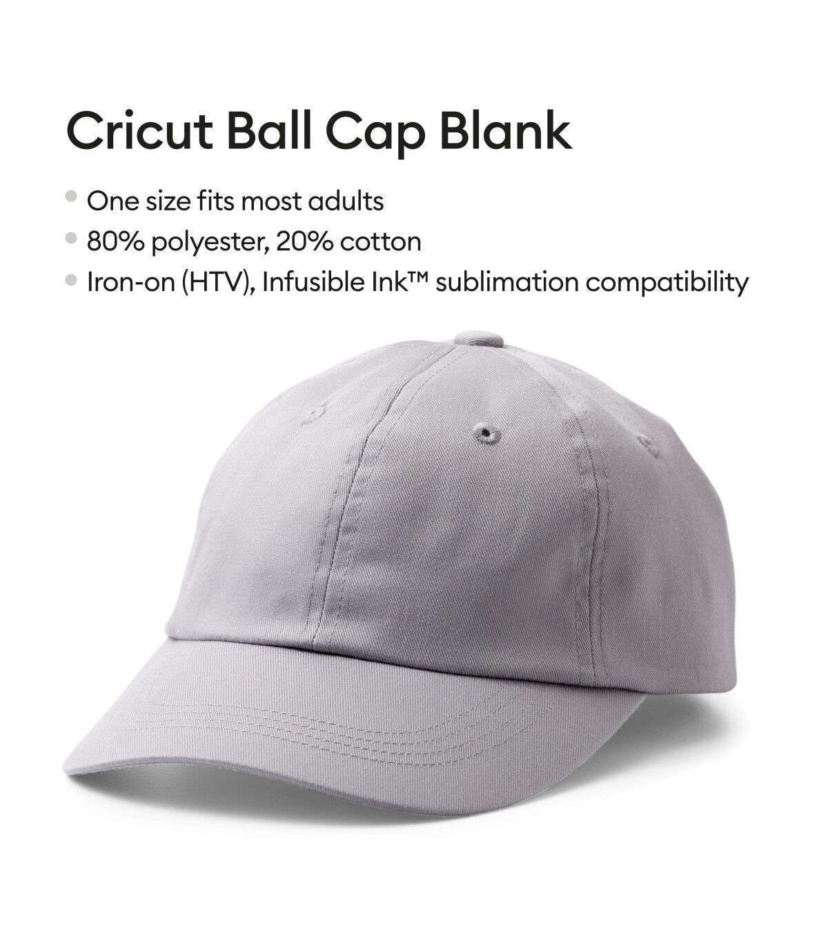 Cricut 12pk Gray Ball Cap Hat Blanks