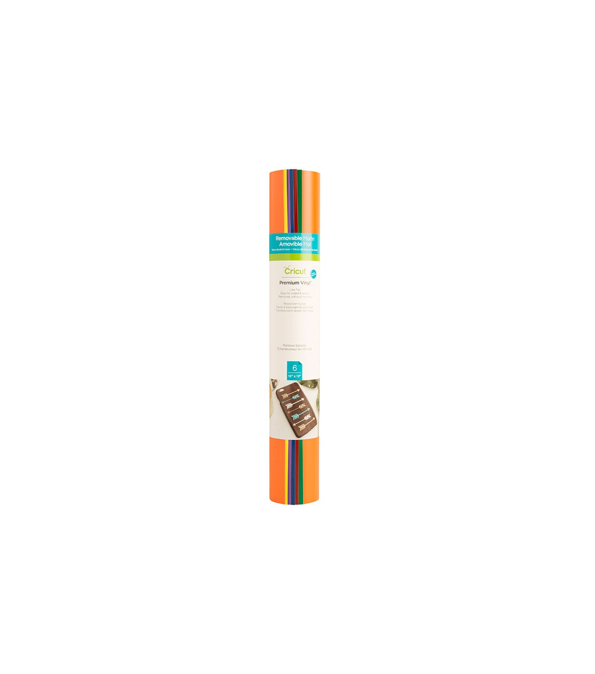 Cricut 12 x 12 Rainbow Removable Matte Premium Vinyl Samplers 6ct