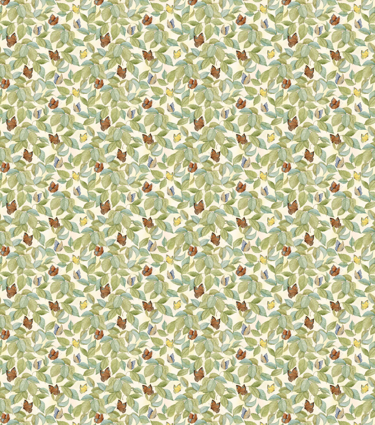 Susan Winget Camellias and Orange Butterflies Premium Cotton Fabric