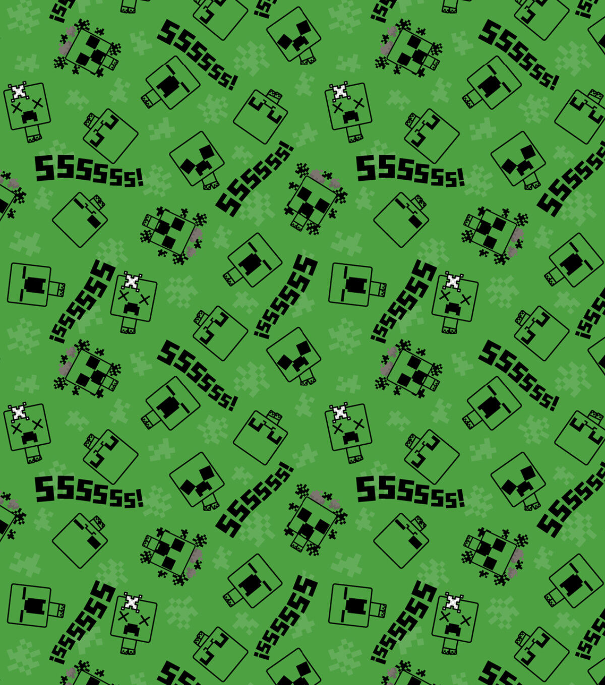 Minecraft Chibi Creeper Cotton Fabric