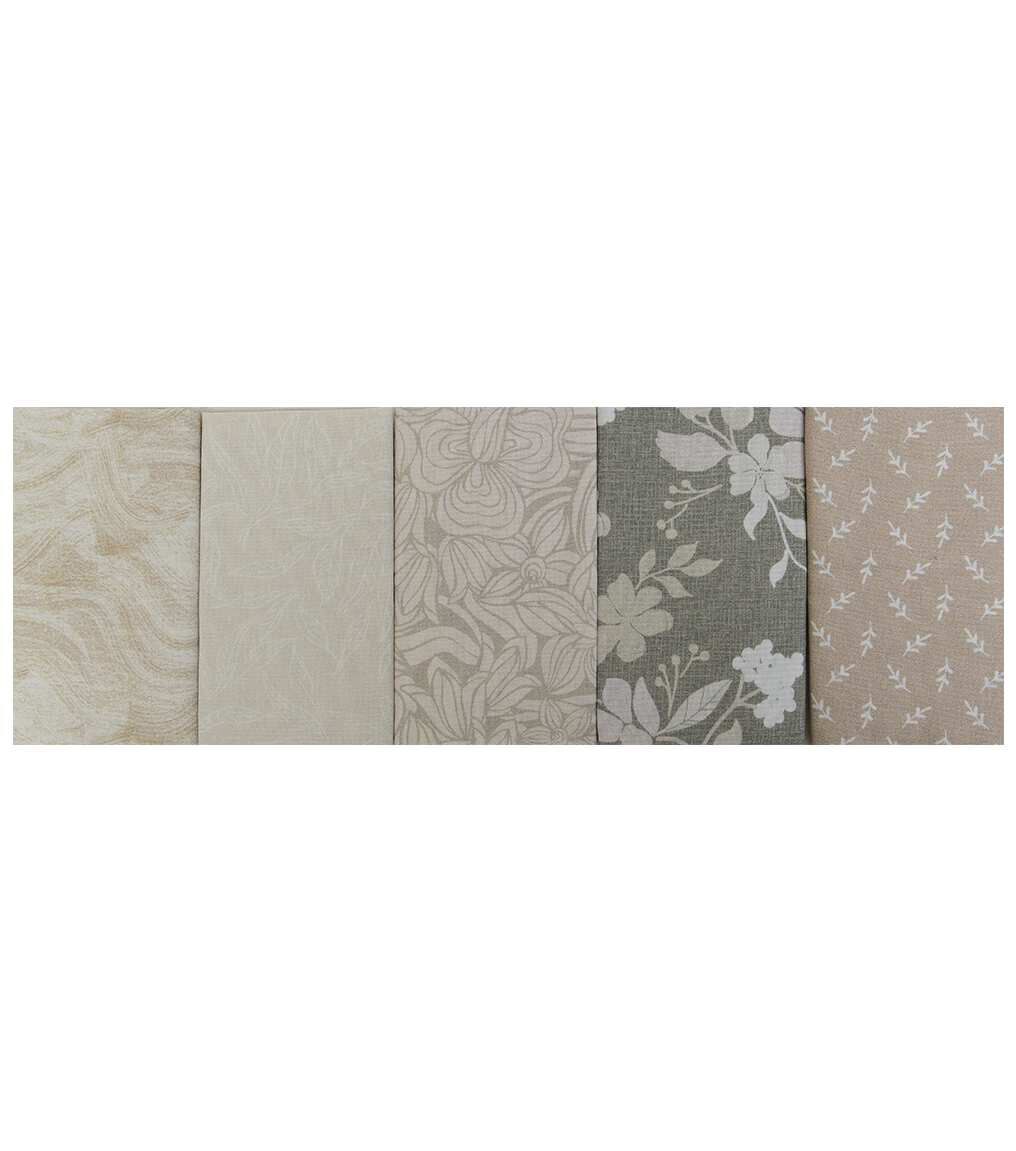 18 x 21 Cream Blender 1 Cotton Fabric Quarters 5ct by Keepsake Calico