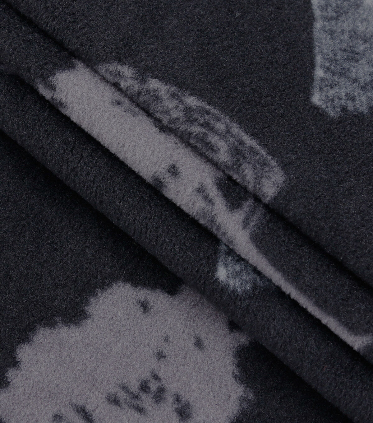 Forest Animals on Black Anti Pill Fleece Fabric