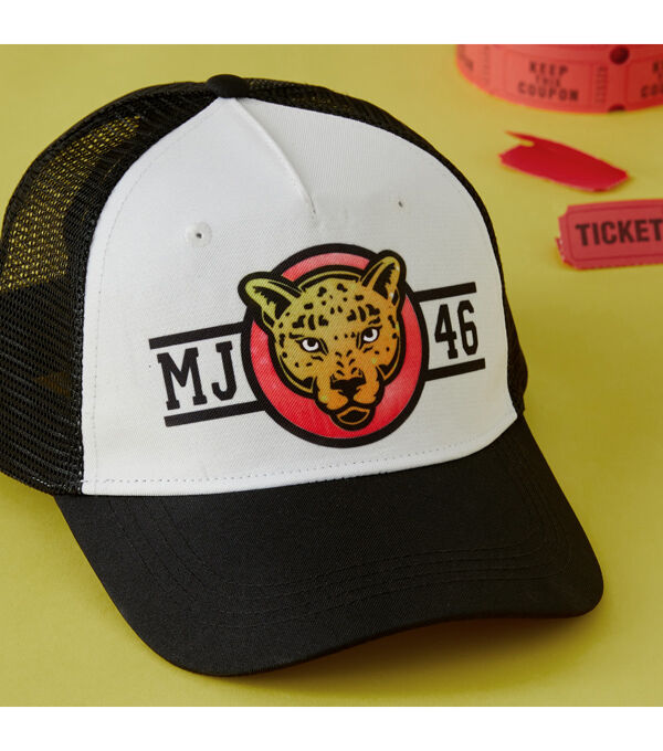 Cricut Black & White Polyester Trucker Hat With Mesh Back