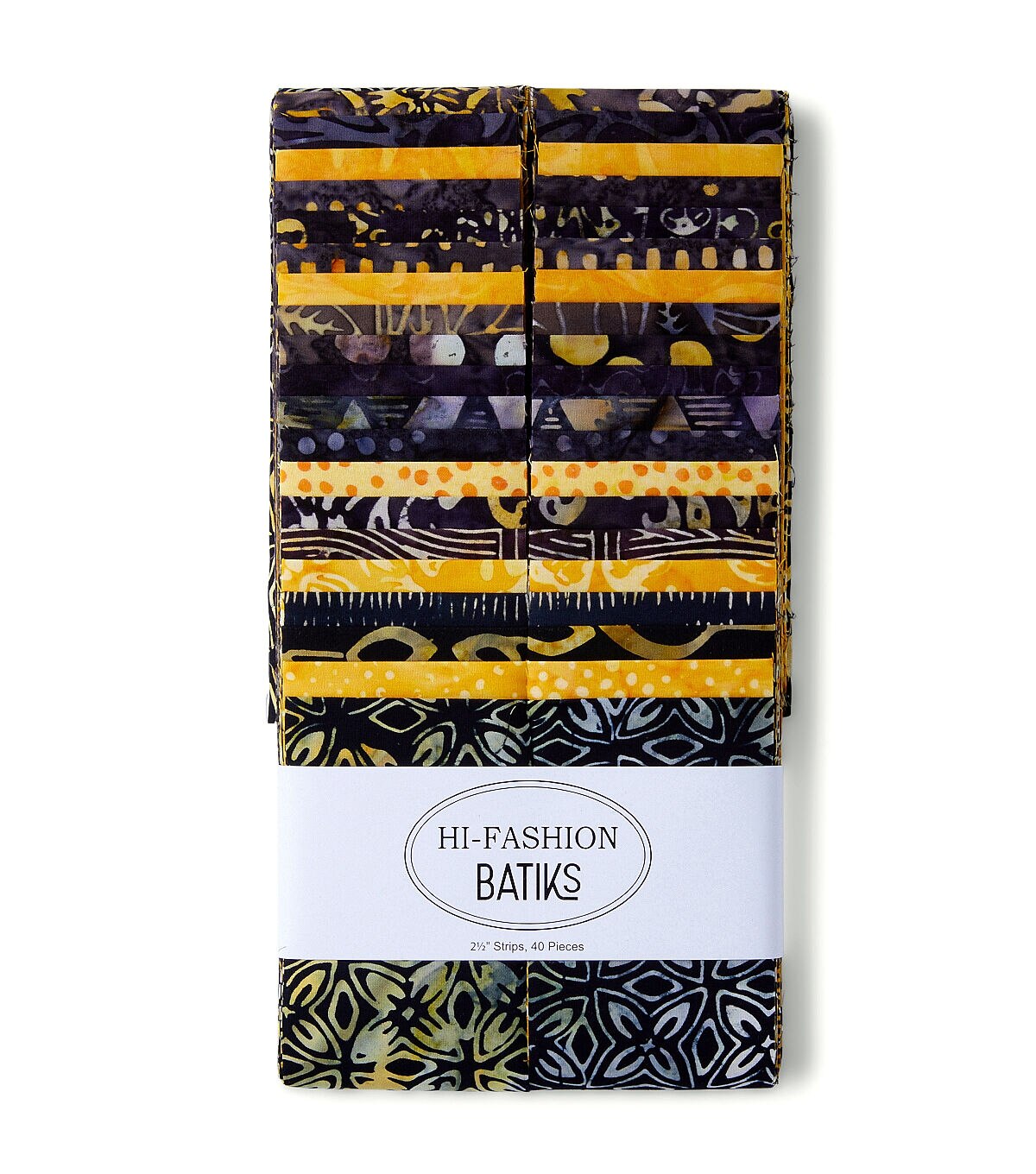 18 x 22 Hi Fashion Batik Honeybee on Black Cotton Fabric Strips 40pc