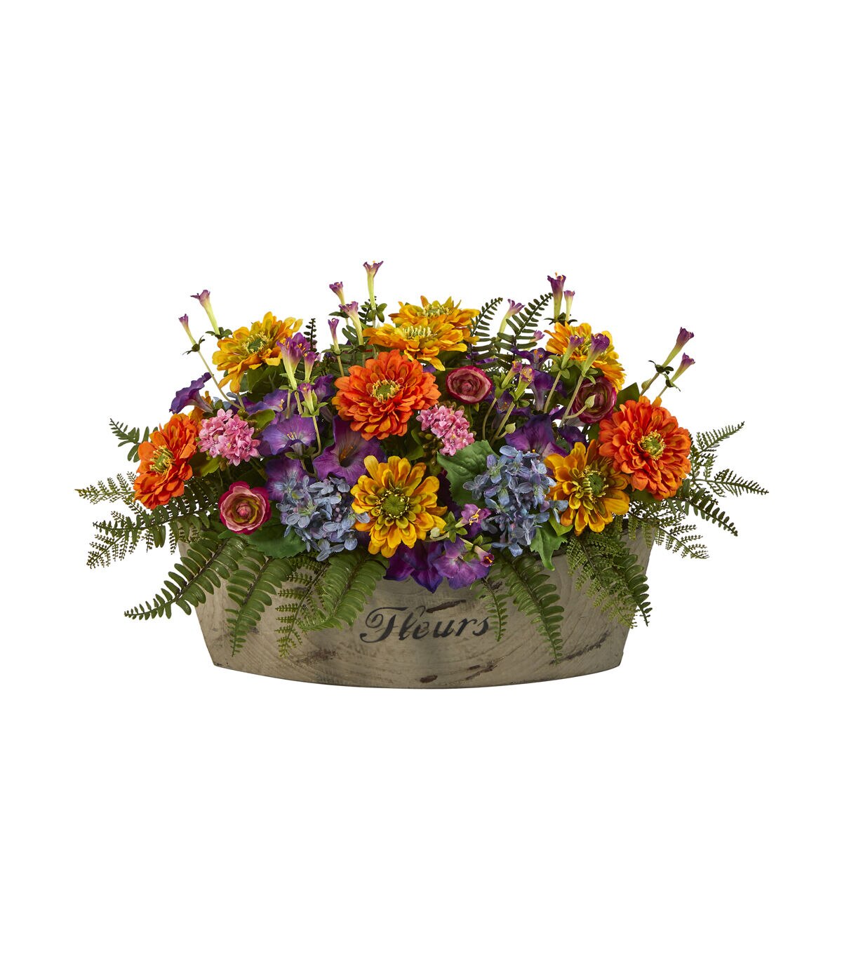 Nearly Natural 18 Mixed Flowers Artificial Arrangement in Vase