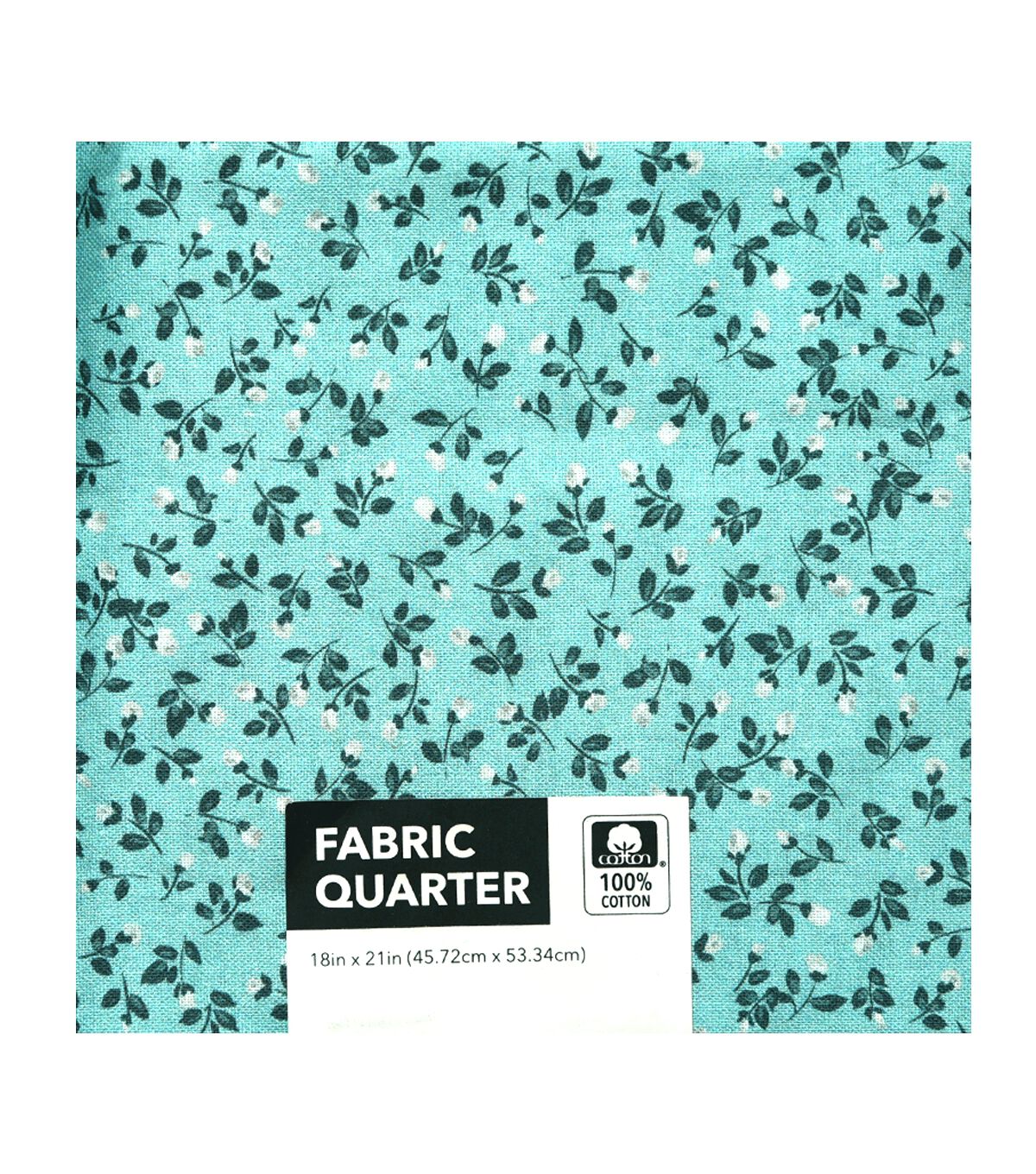 18 x 21 Floral on Teal Cotton Fabric Quarter by Keepsake Calico