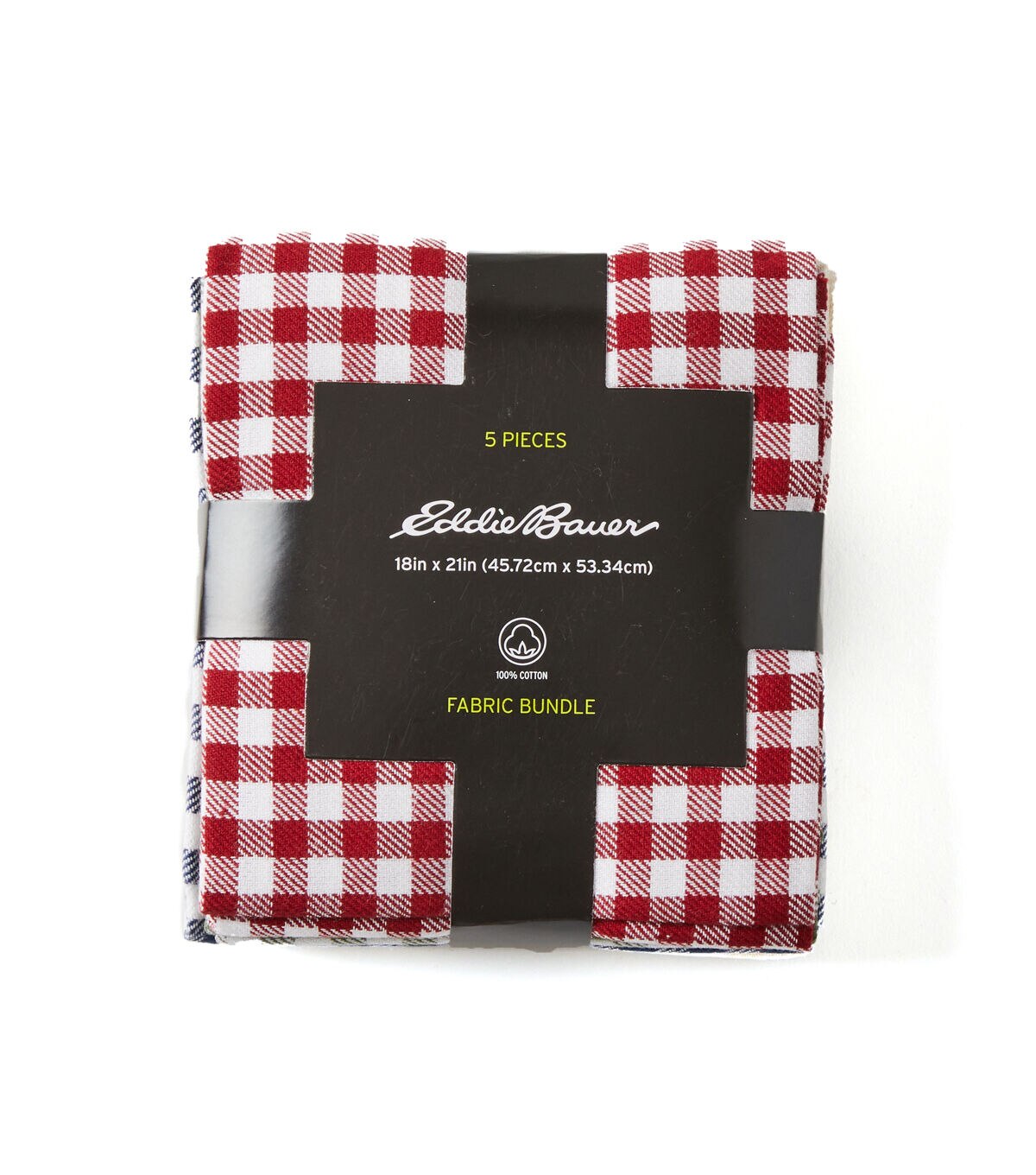 Eddie Bauer Red Gingham Check Yarn Dyed Cotton Fabric Quarter Bundle 5pc