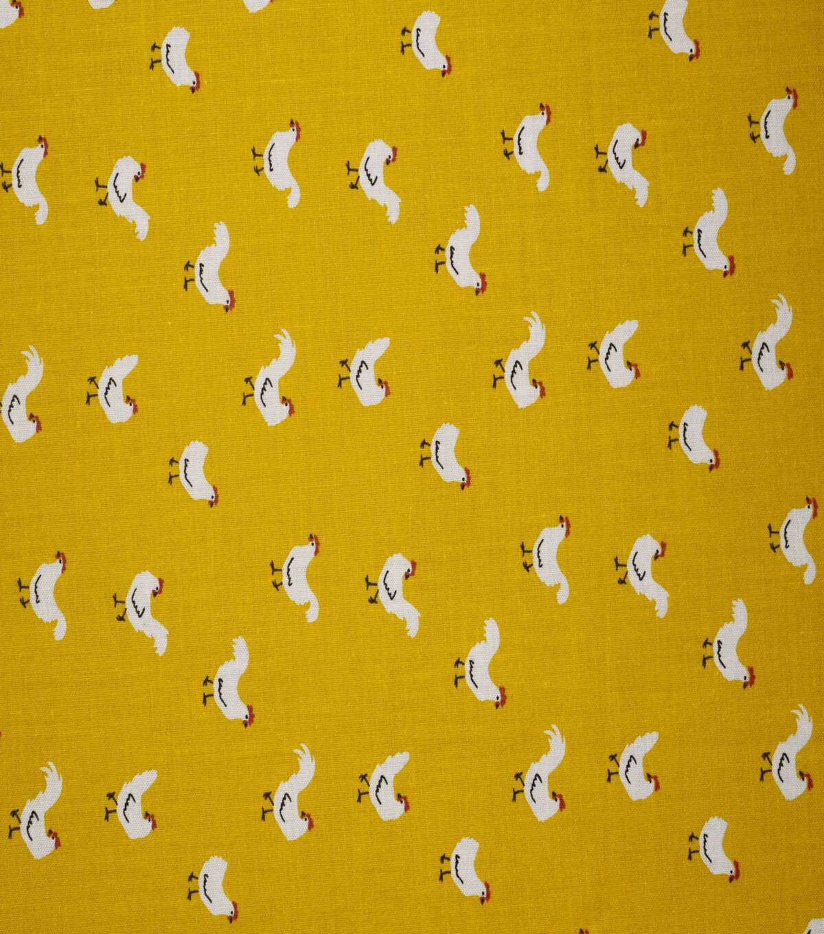 Barnyard Roosters on Yellow Cotton Fabric by Quilter's Showcase