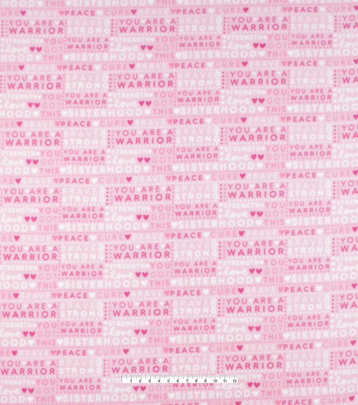 Pink Breast Cancer Awareness You Are A Warrior Anti Pill Fleece Fabric