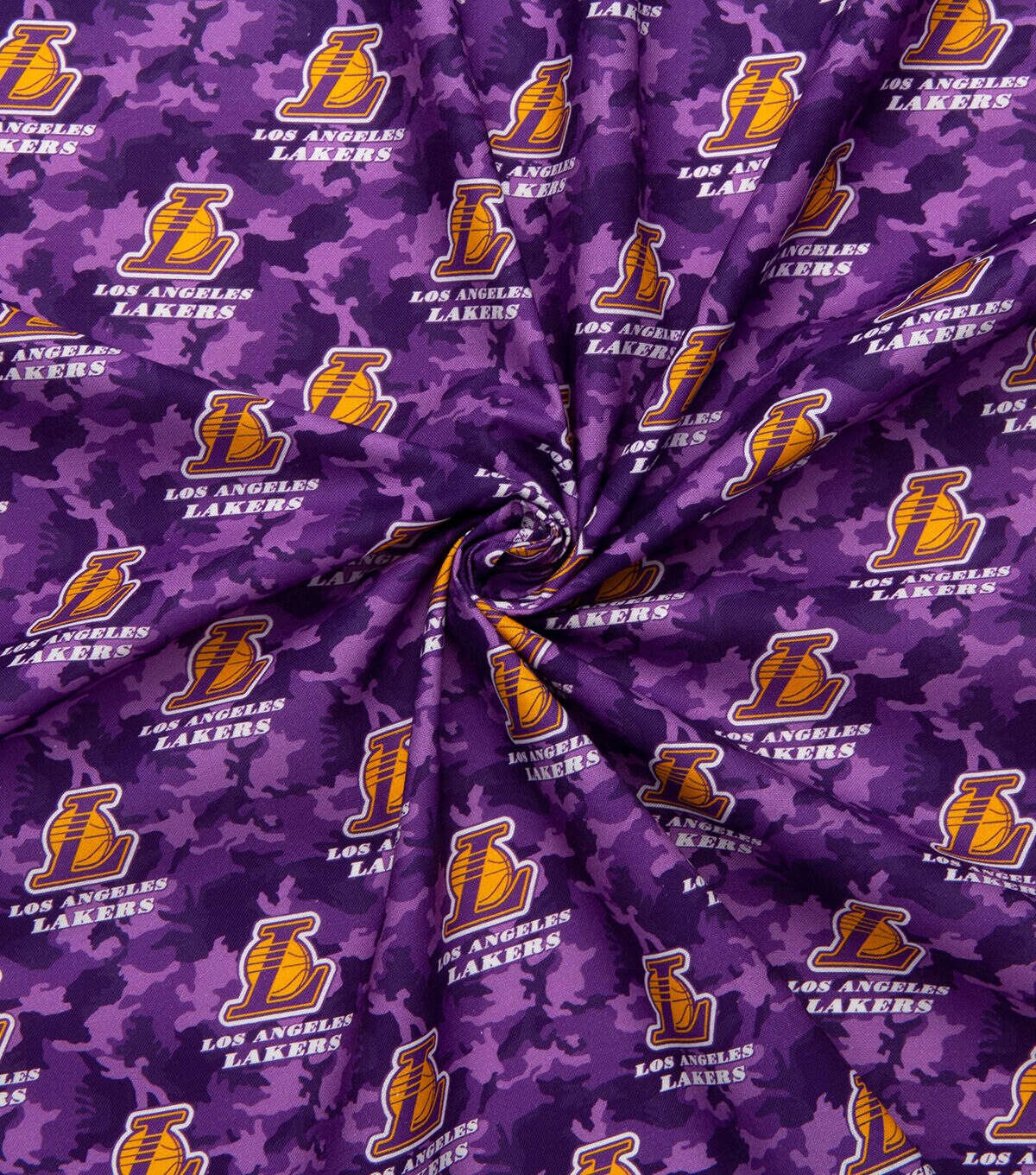 Nba Los Angeles Lakers Camo Cotton Fabric