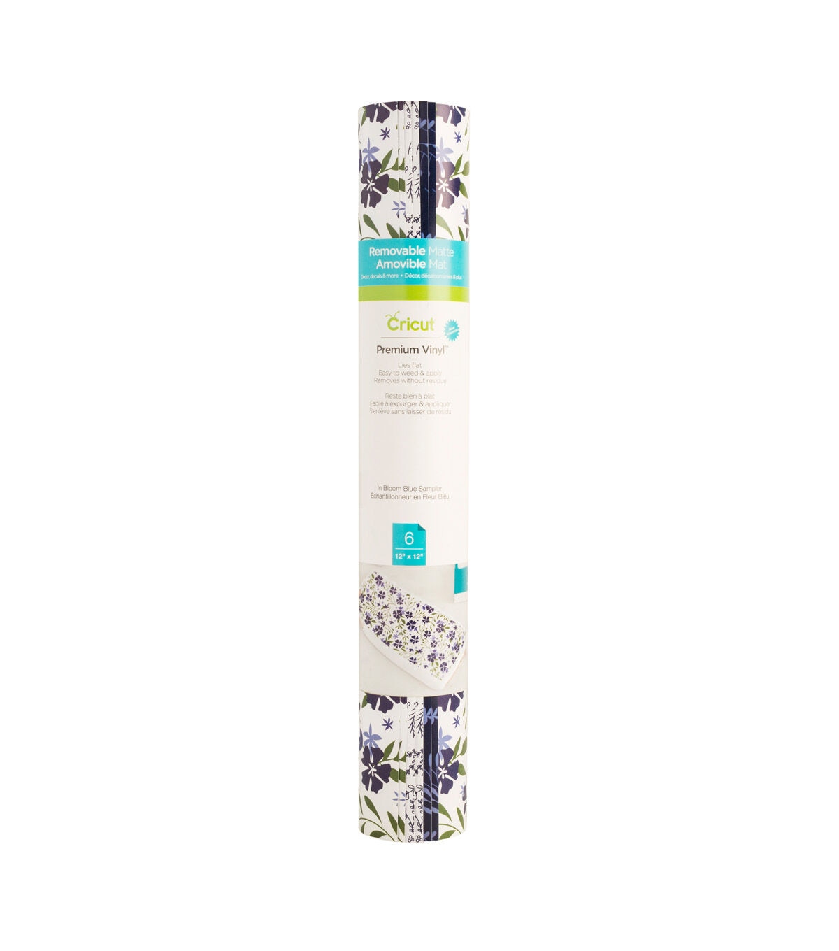 Cricut 12 x 12 Blue In Bloom Removable Matte Vinyl Samplers 6ct