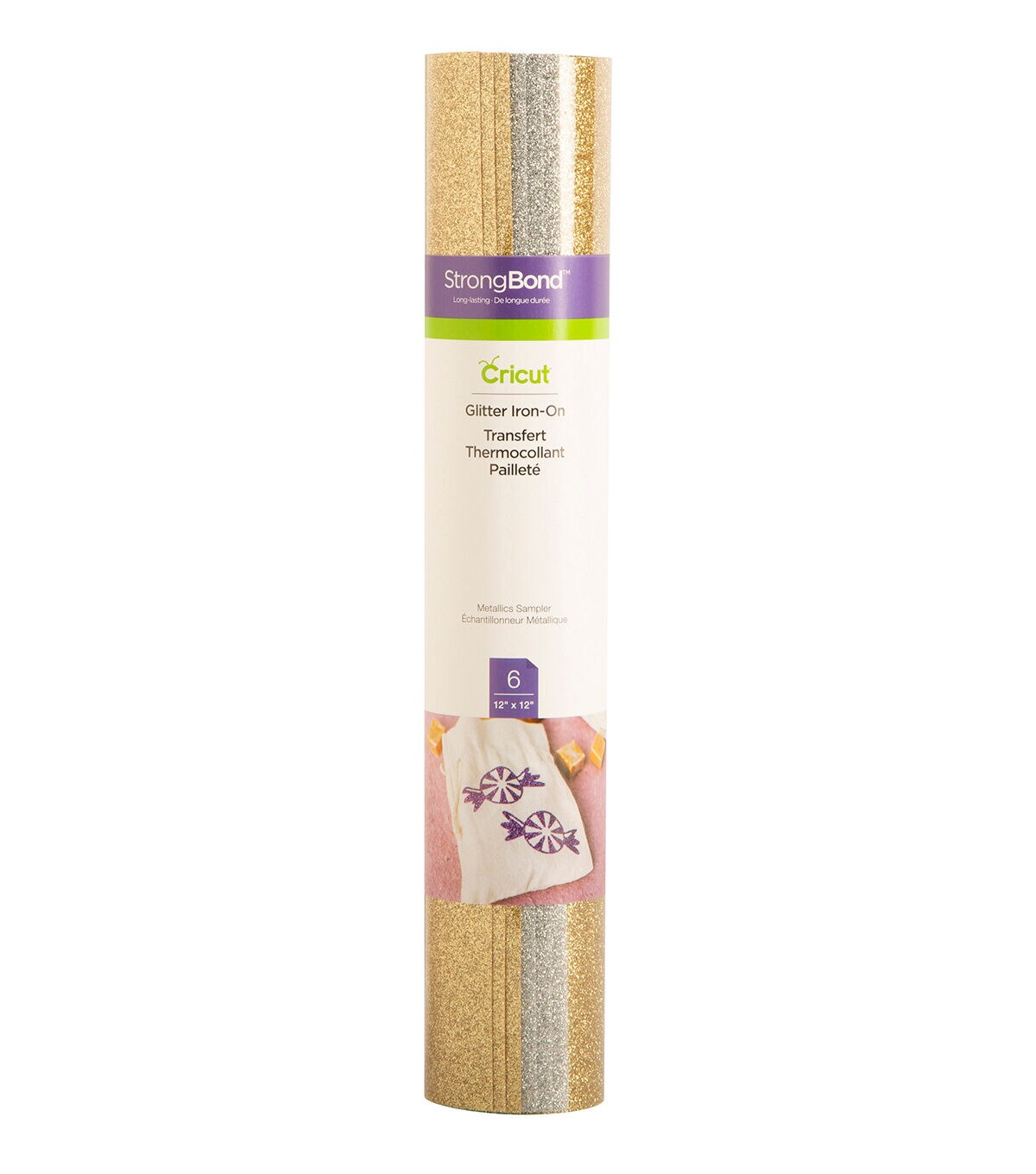 Cricut 12 x 12 Metallics Glitter Iron On Samplers 6ct