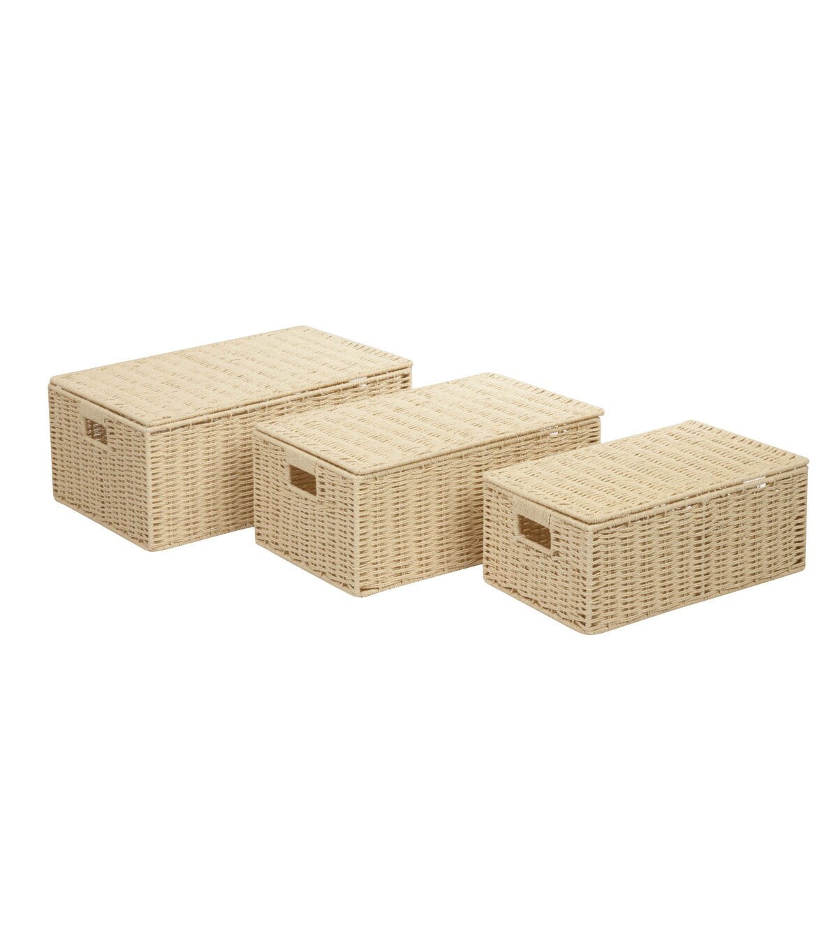 Honey Can Do 3ct Paper Rope Baskets With Lids