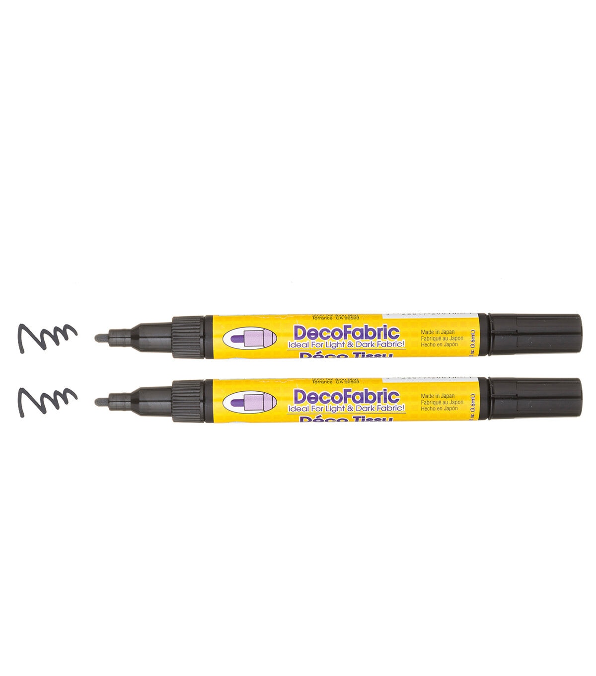 Marvy Uchida 2ct Black Medium Tip DecoColor Fabric Paint Marker