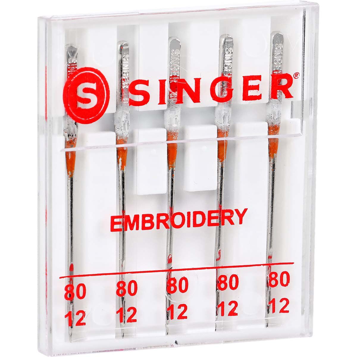 SINGER Universal Embroidery Sewing Machine Needles Size 80/11 5ct