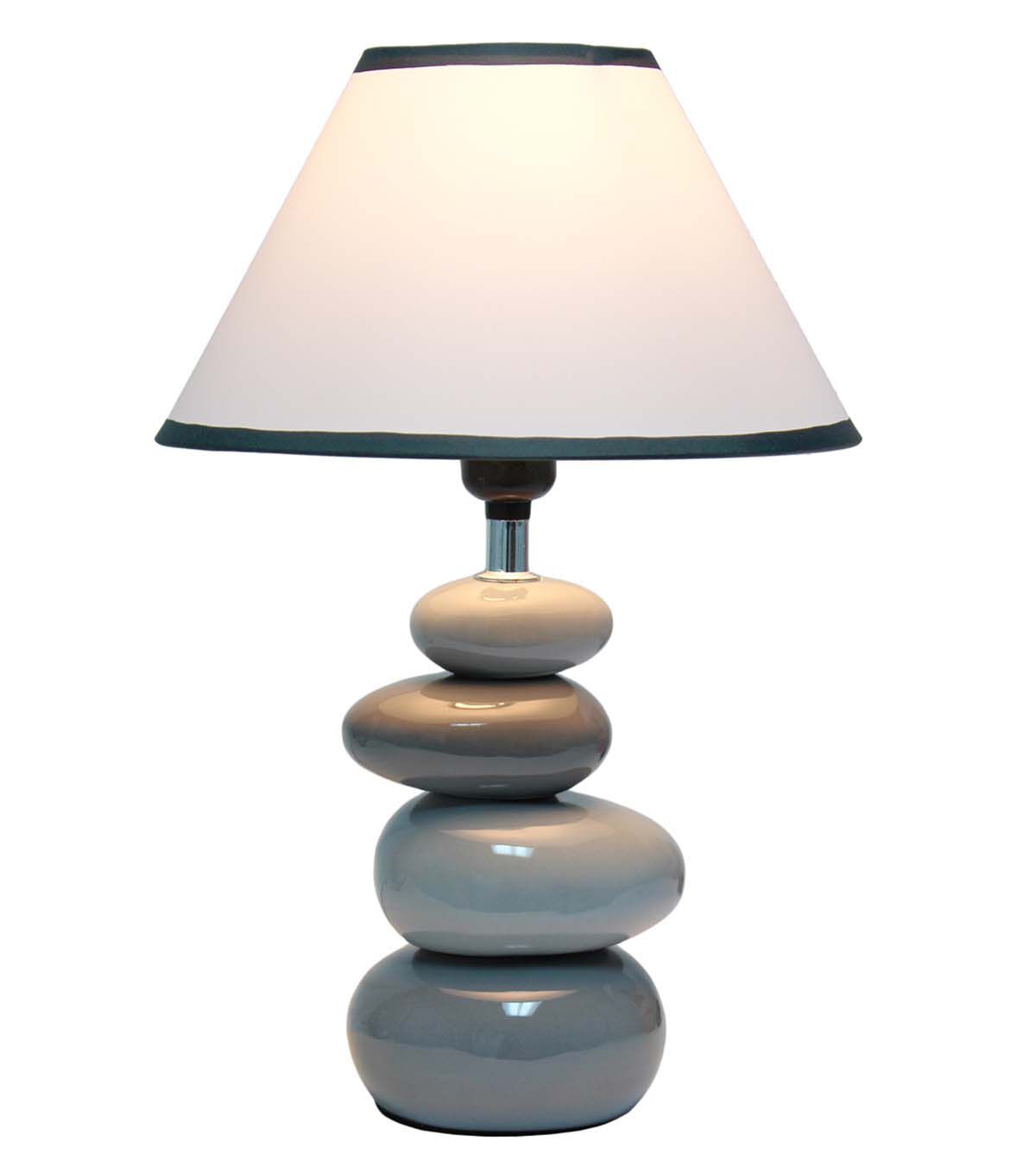 All The Rages 15 Ceramic Stacking Stones Lamp With White Fabric Shade