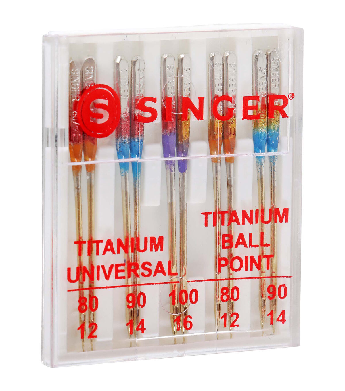 SINGER 10ct Universal Regular Ball Point Titanium Sewing Machine Needles