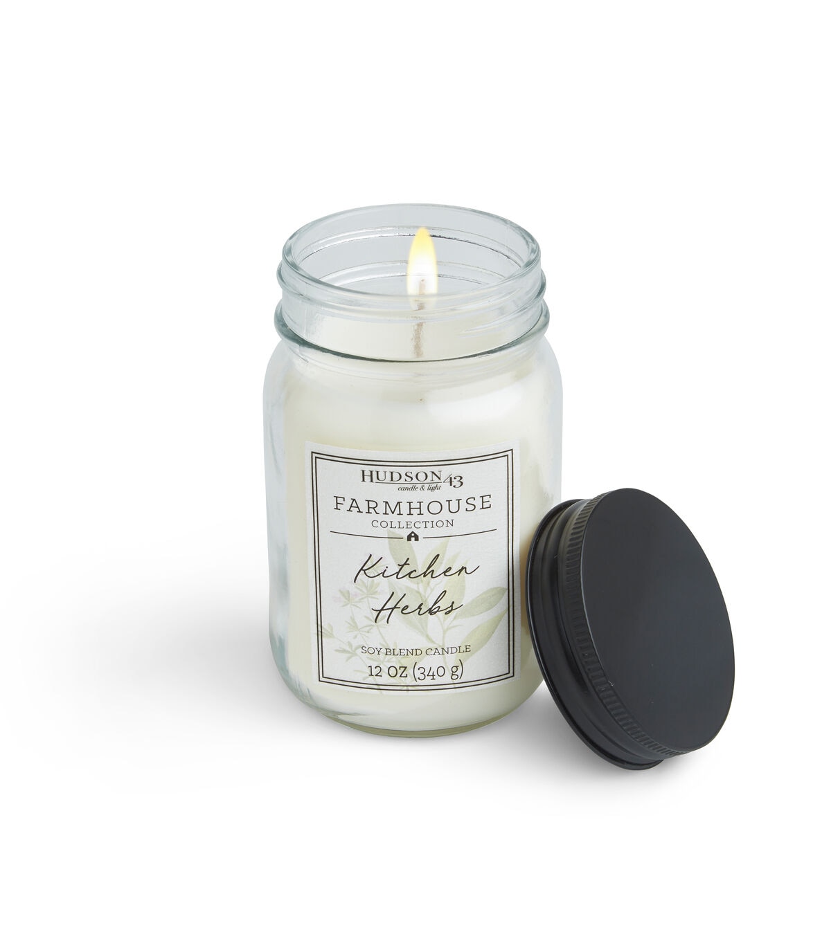 12oz Kitchen Herbs Scented Mason Jar Candle by Hudson 43