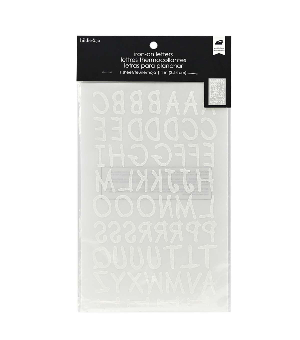 1 White Lemonade Iron On Letters 1 Sheet by hildie & jo