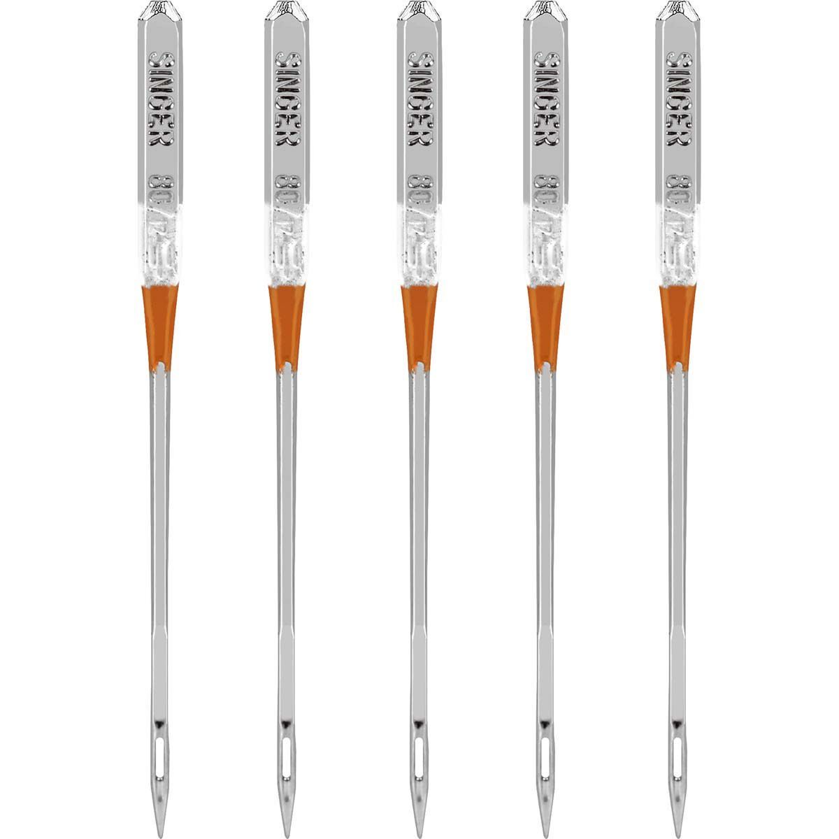 SINGER Universal Embroidery Sewing Machine Needles Size 80/11 5ct