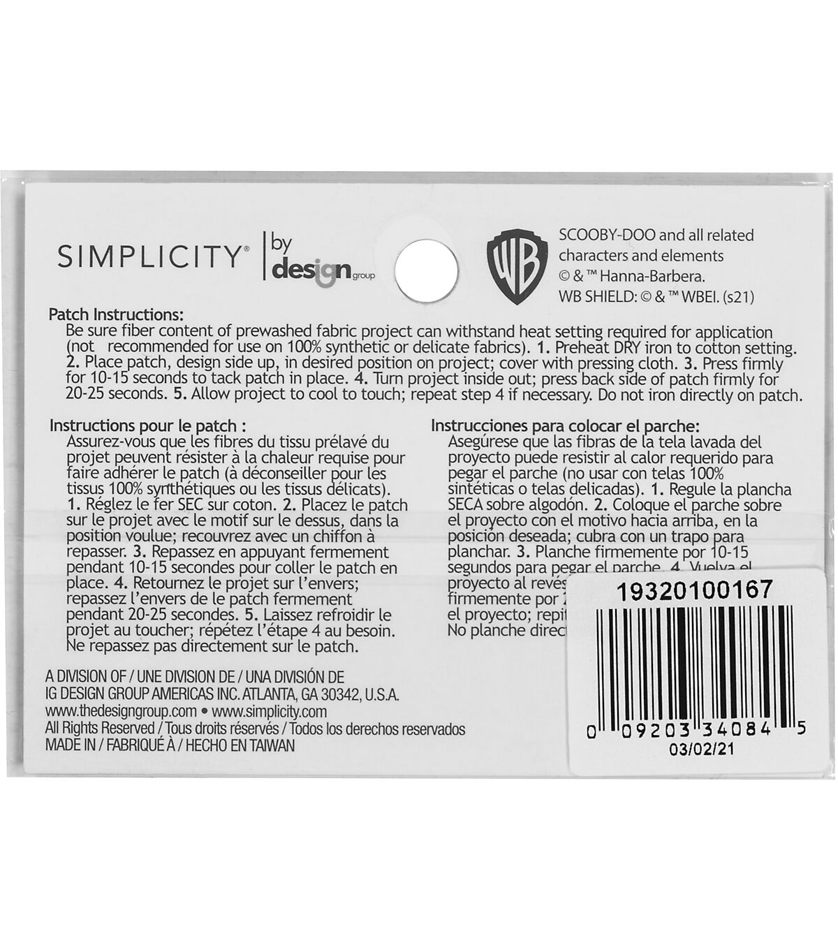 Warner Brothers 4 Scooby Doo Mystery Machine Iron On Patch