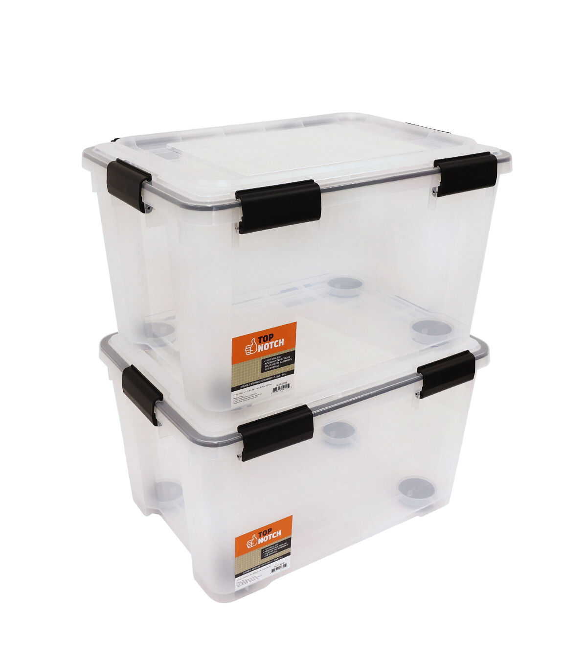 35 Liter Clear Durable Plastic Storage Box With Lid by Top Notch