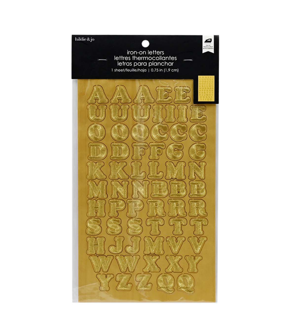 .75 Iron On Letters 1 Sheet by hildie & jo
