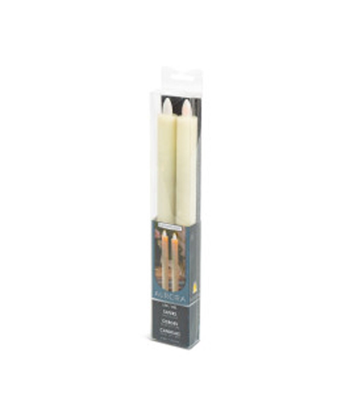 10 LED White Wave Edge Ivory Taper Candles 2pk by Hudson 43
