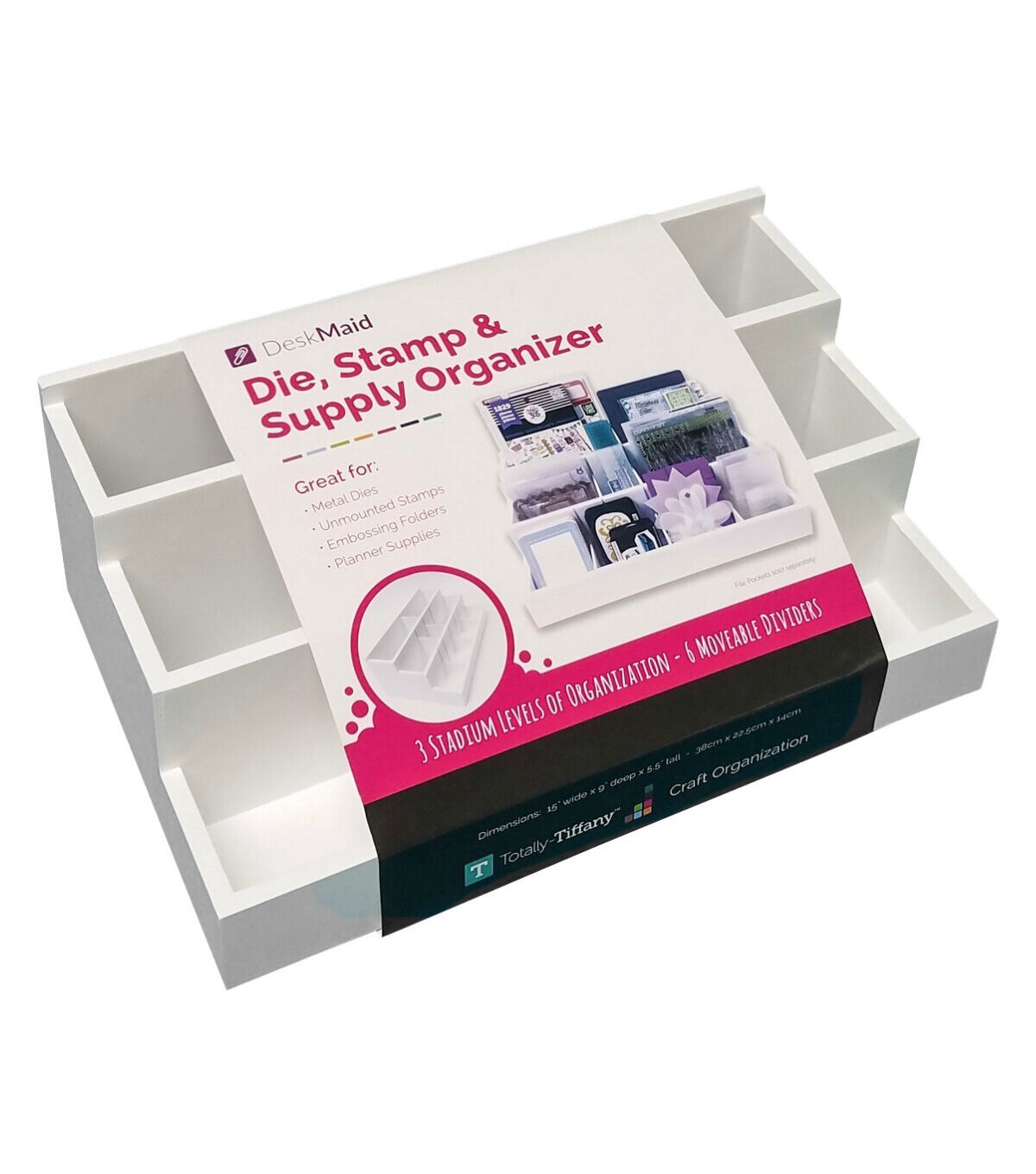 Totally Tiffany 15 Die Stamp & Supply Organizer With 6 Movable Dividers