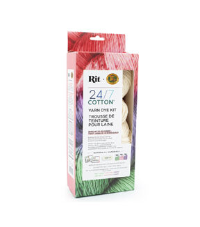 Lion Brand 3.5oz Pink Purple & Green 24/7 Cotton Yarn RIT Dye Kit
