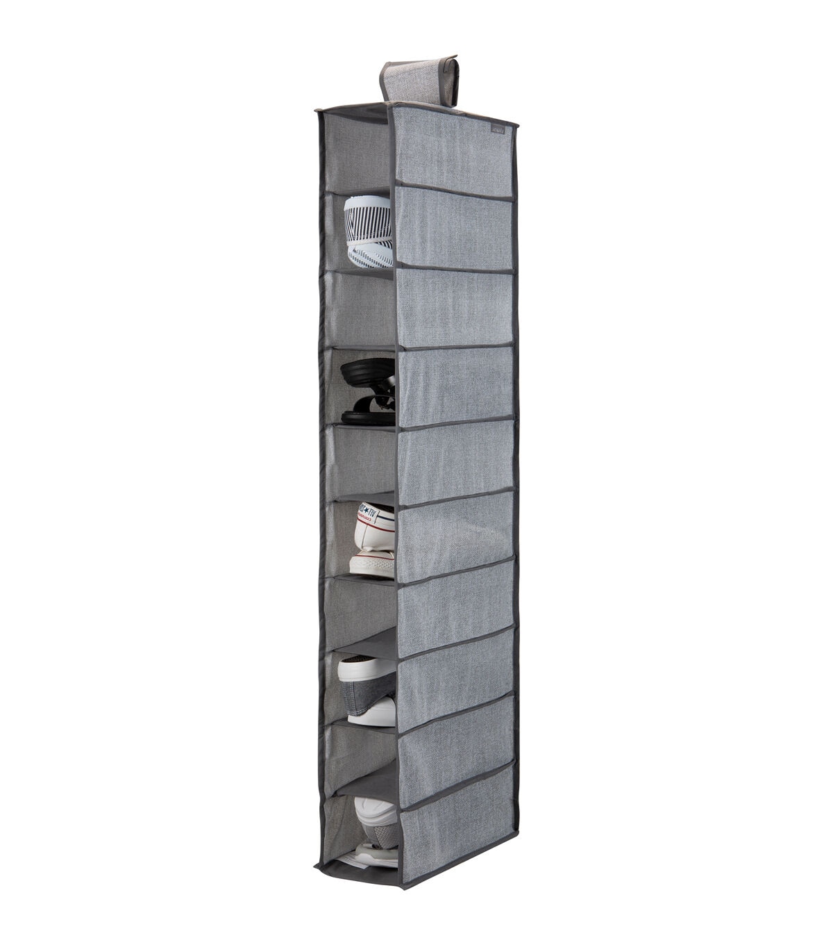 Simplify 47 Heather Gray 10 Shelf Shoe Organizer