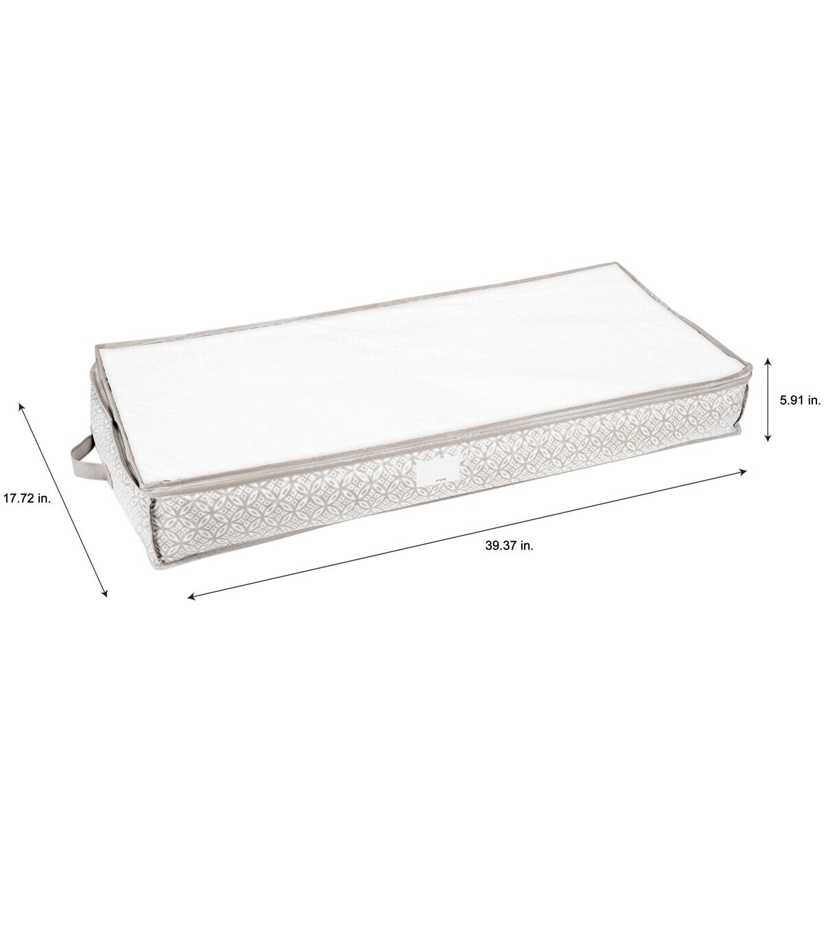 Simplify 39 Gray Boho Under the Bed Storage Bag