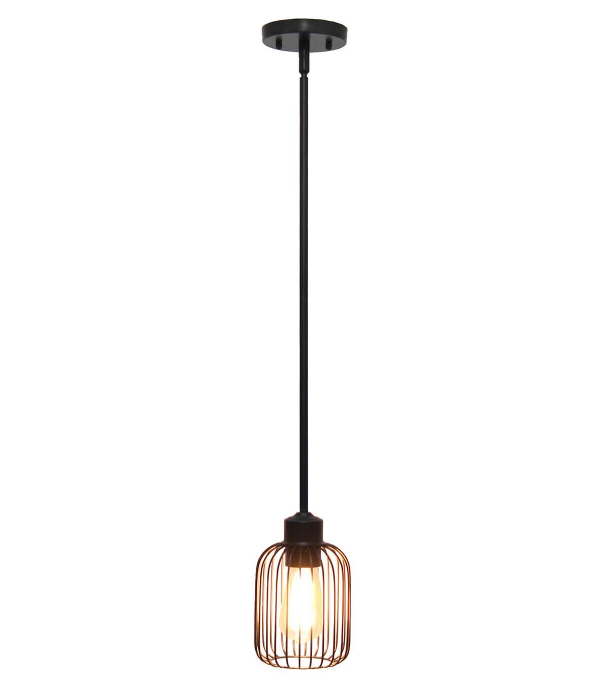 All The Rages 7 Metal Hanging Caged Mini Pendant Ceiling Light Fixture