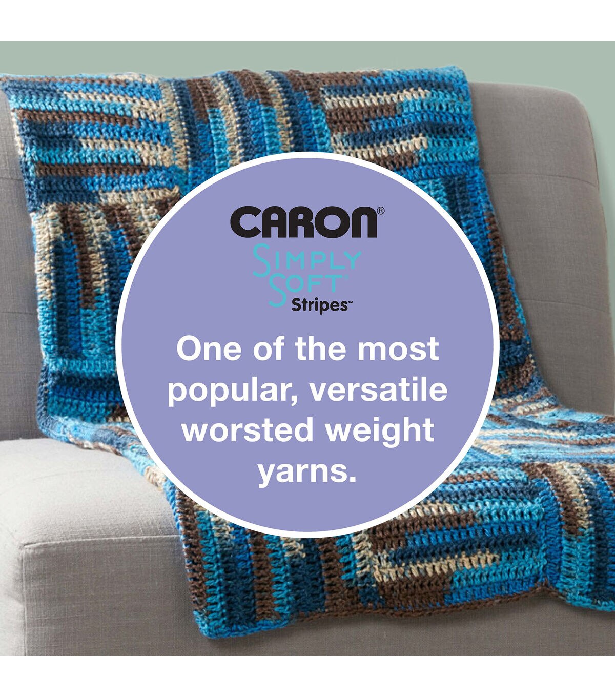 Caron Simply Soft Stripes 235yds Worsted Acrylic Yarn