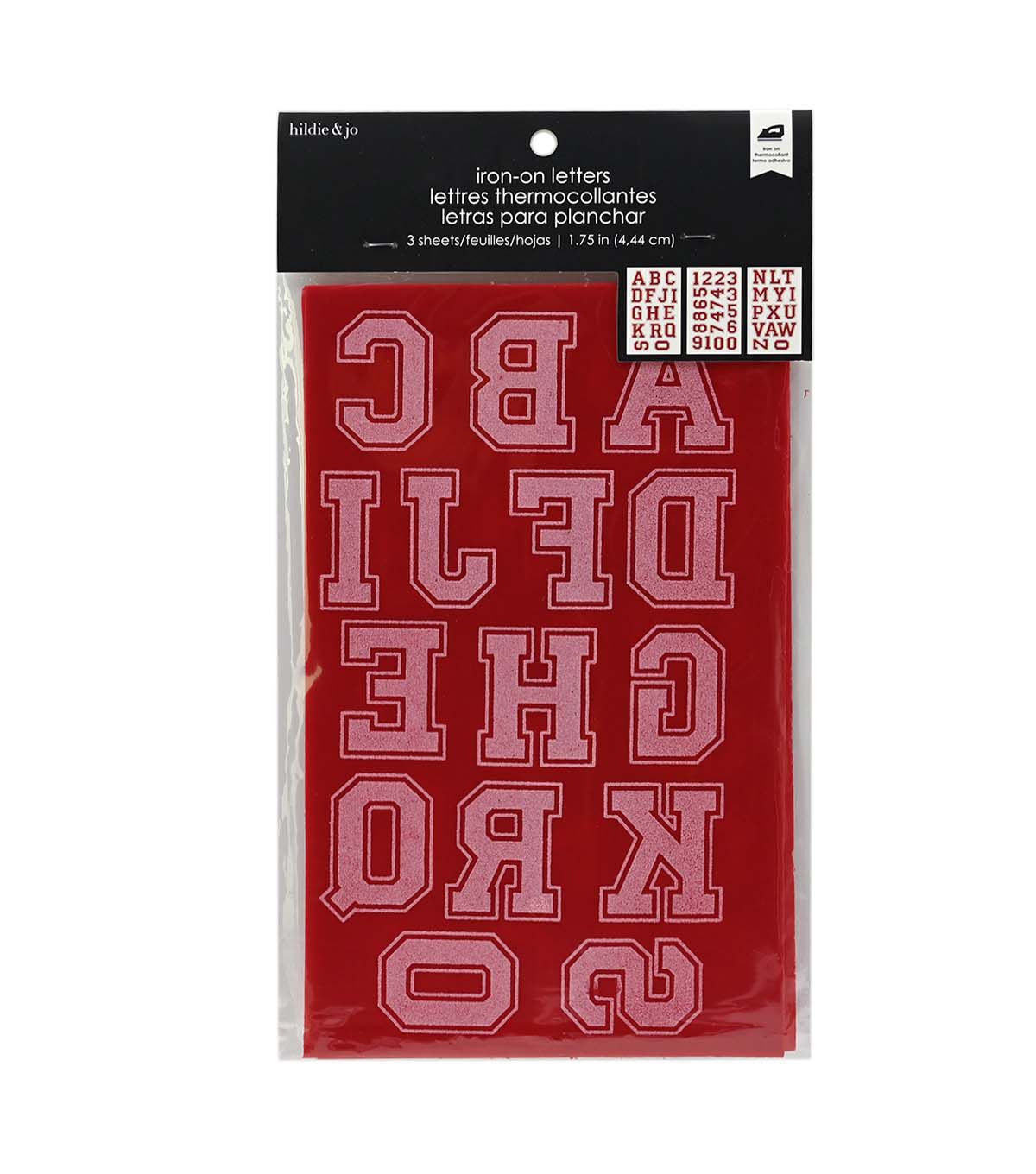 1.75 Iron On Letters & Numbers 3 Sheets by hildie & jo