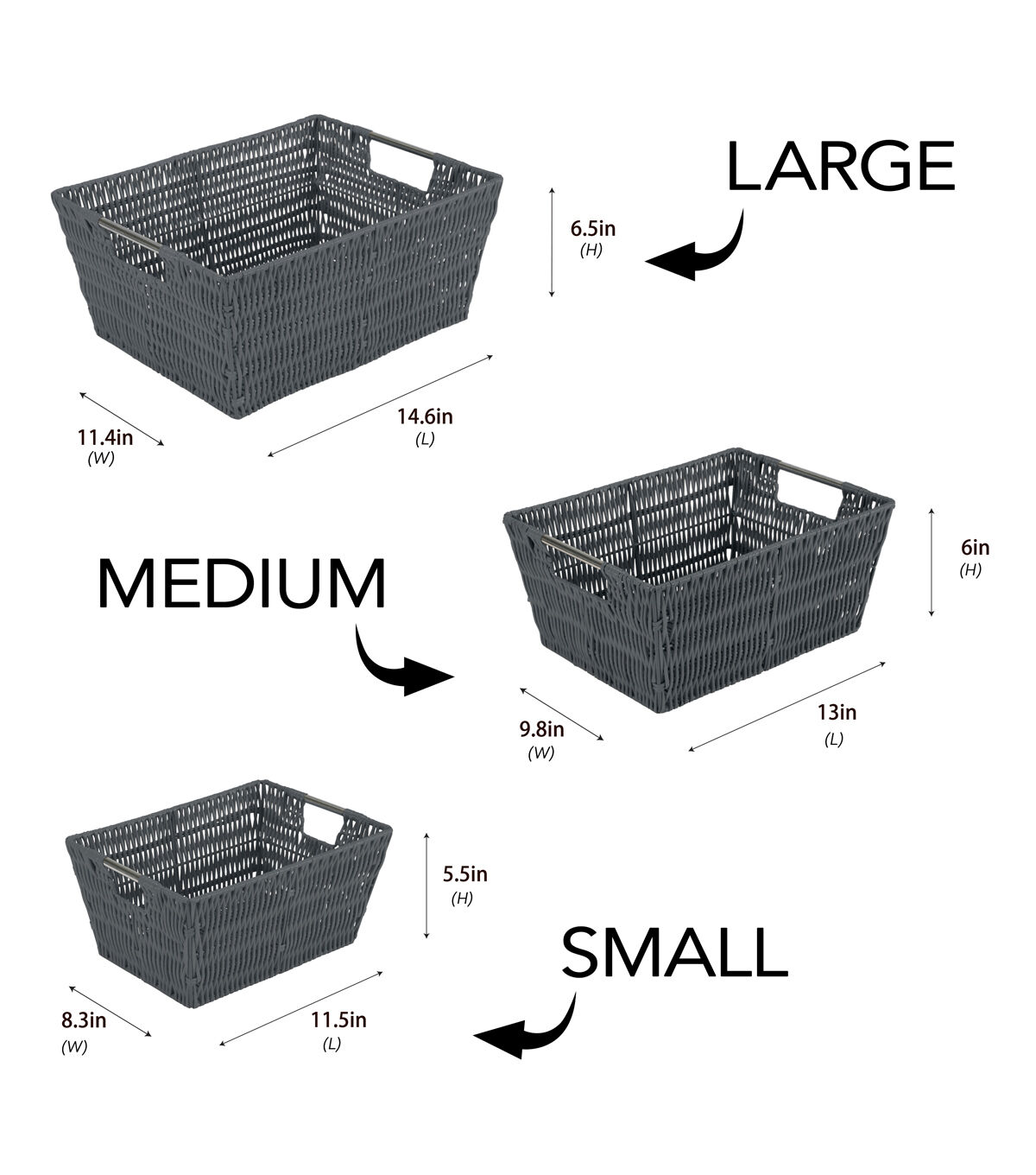 Simplify 3pk Rattan Storage Baskets