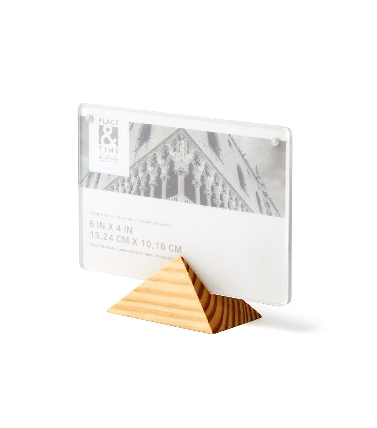 6 x 4 Acrylic Tabletop Picture Frame & Triangle Base by Place & Time