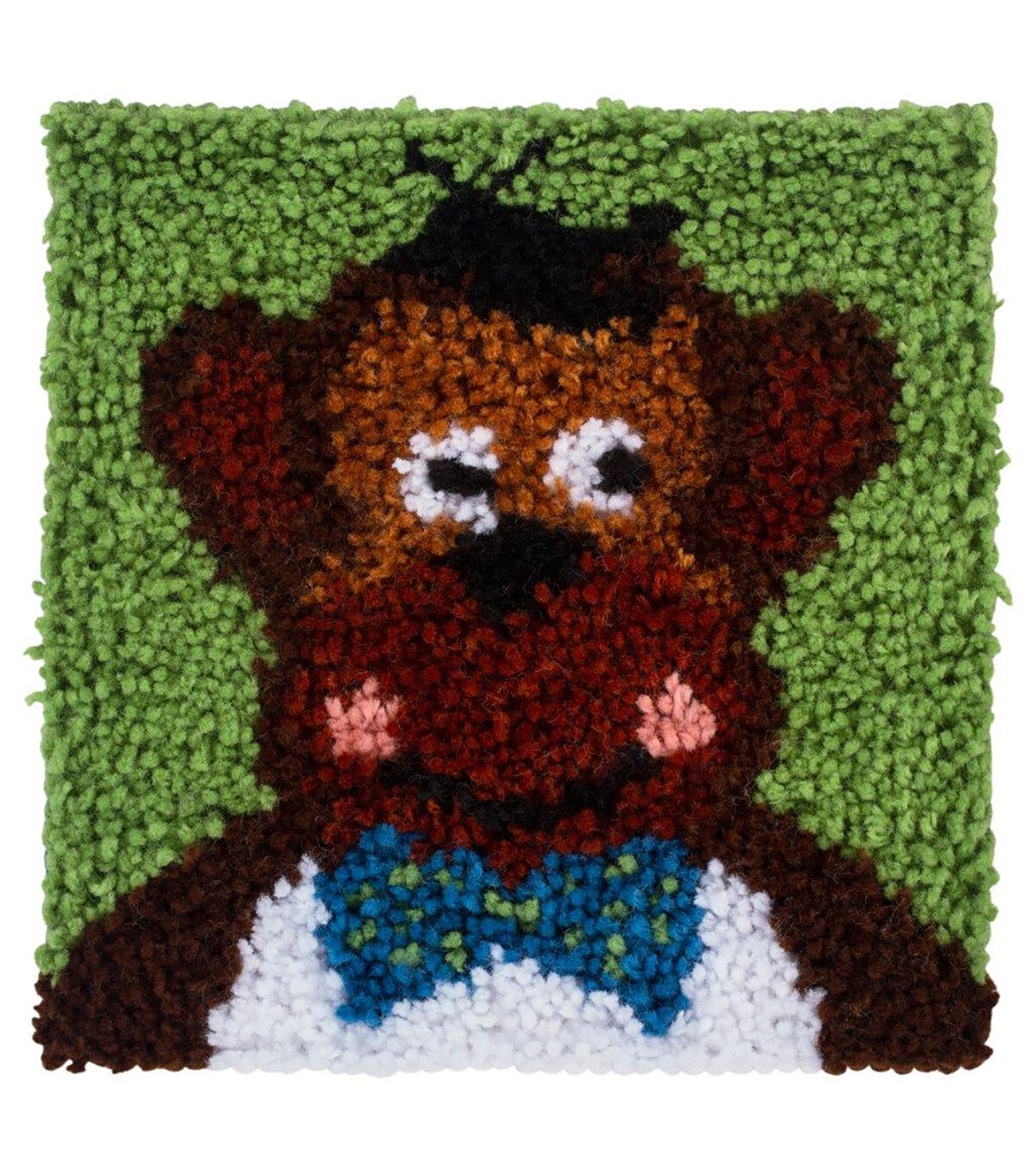Wonderart Latch Hook Kit Monkey with Bowtie 12x12