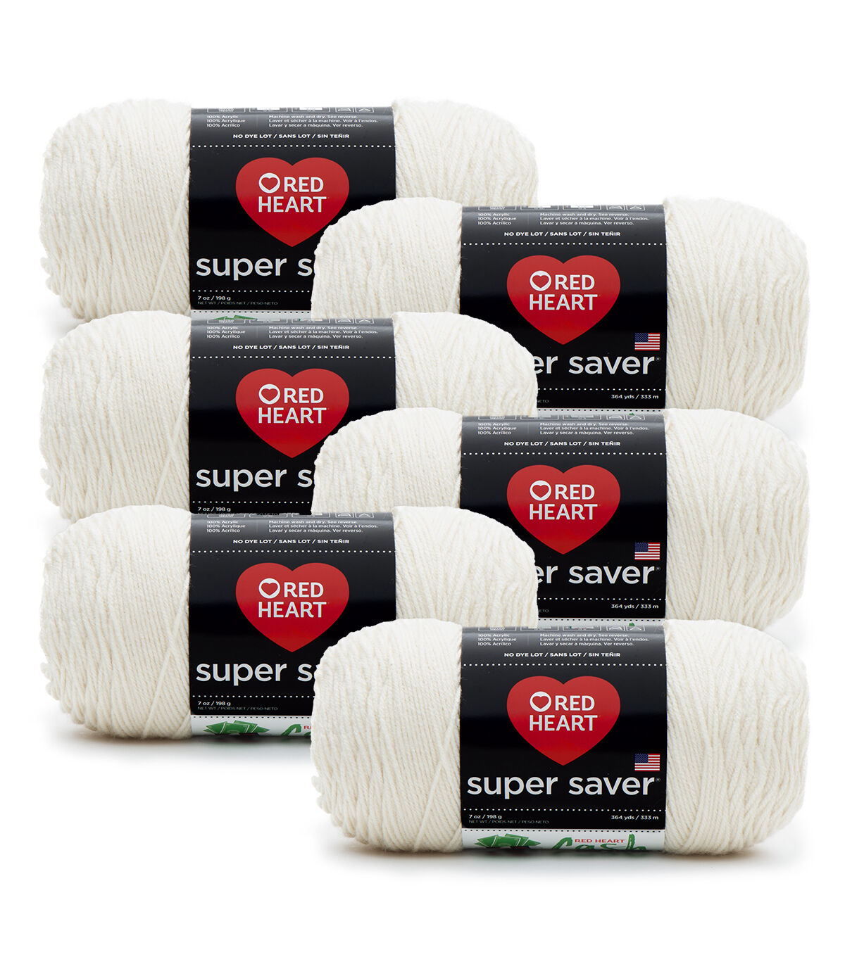 Red Heart Super Saver 364yds Worsted Acrylic Yarn 6 Bundle