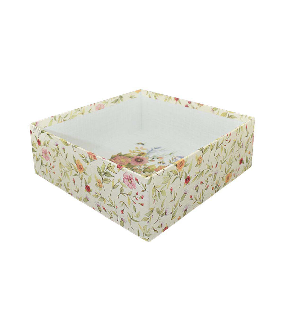 10 Bees on White & Green Storage Box With Window Lid by Place & Time