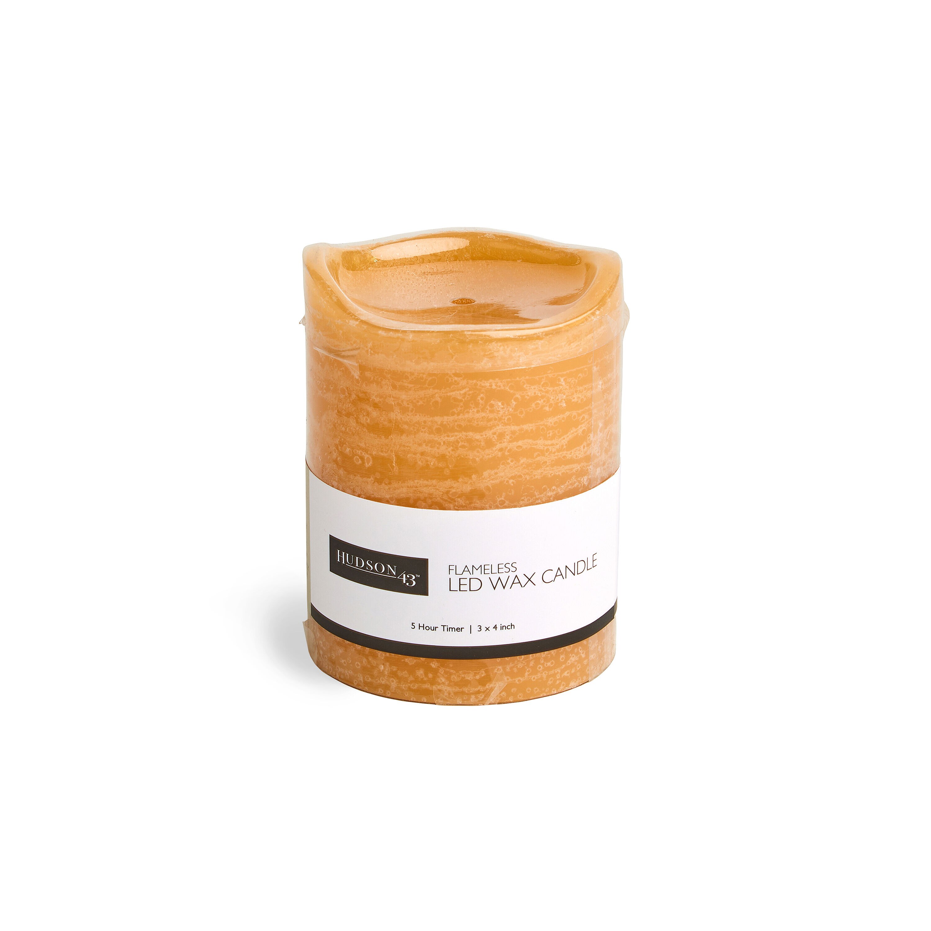 Flameless Cinnamon Chai Scented LED Rustic Pillar Candle 3''x4'' Honey