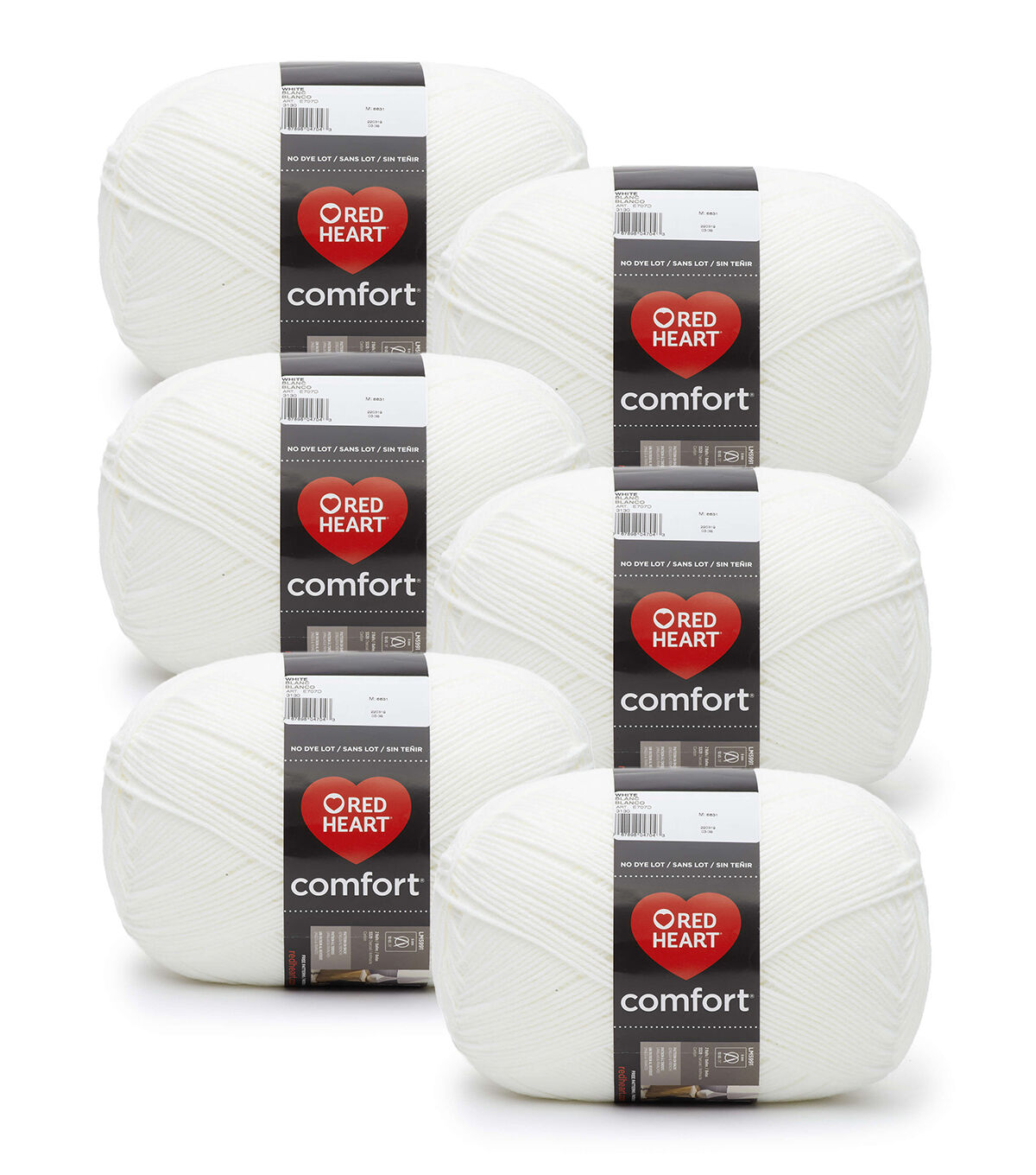 Red Heart Comfort 1859yds Worsted Acrylic Yarn 6 Bundle
