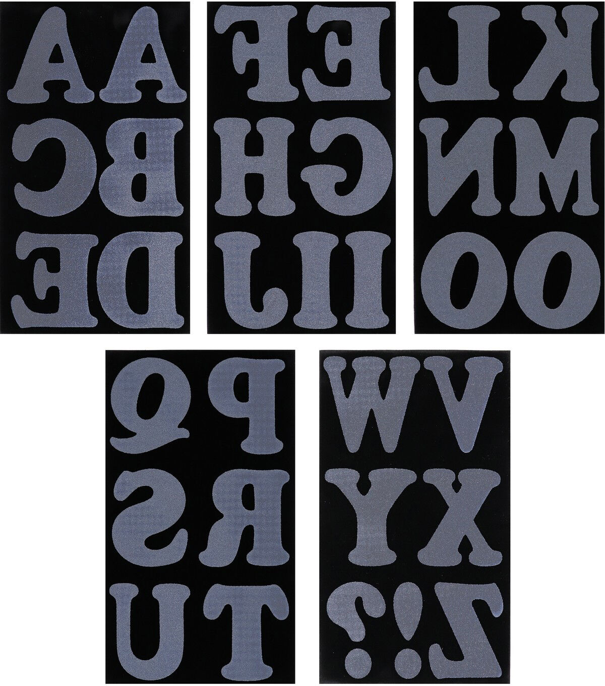 Jolee's Boutique 3 Black Glitter Iron On Transfer Letters 32ct