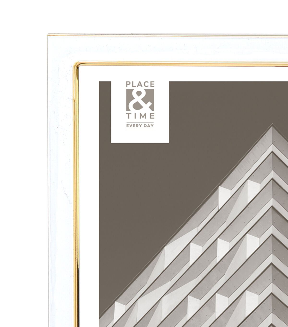 8 x 10 White & Gold Enamel Tabletop Picture Frame by Place & Time