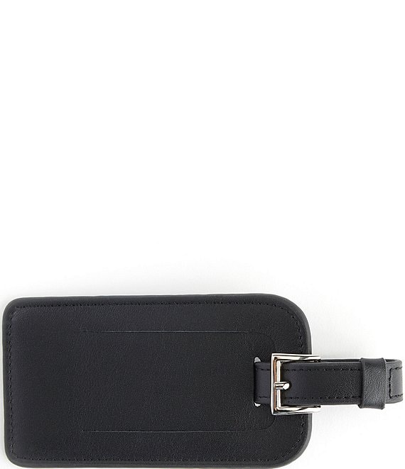 Leather Luggage Tag with Silver Hardware
