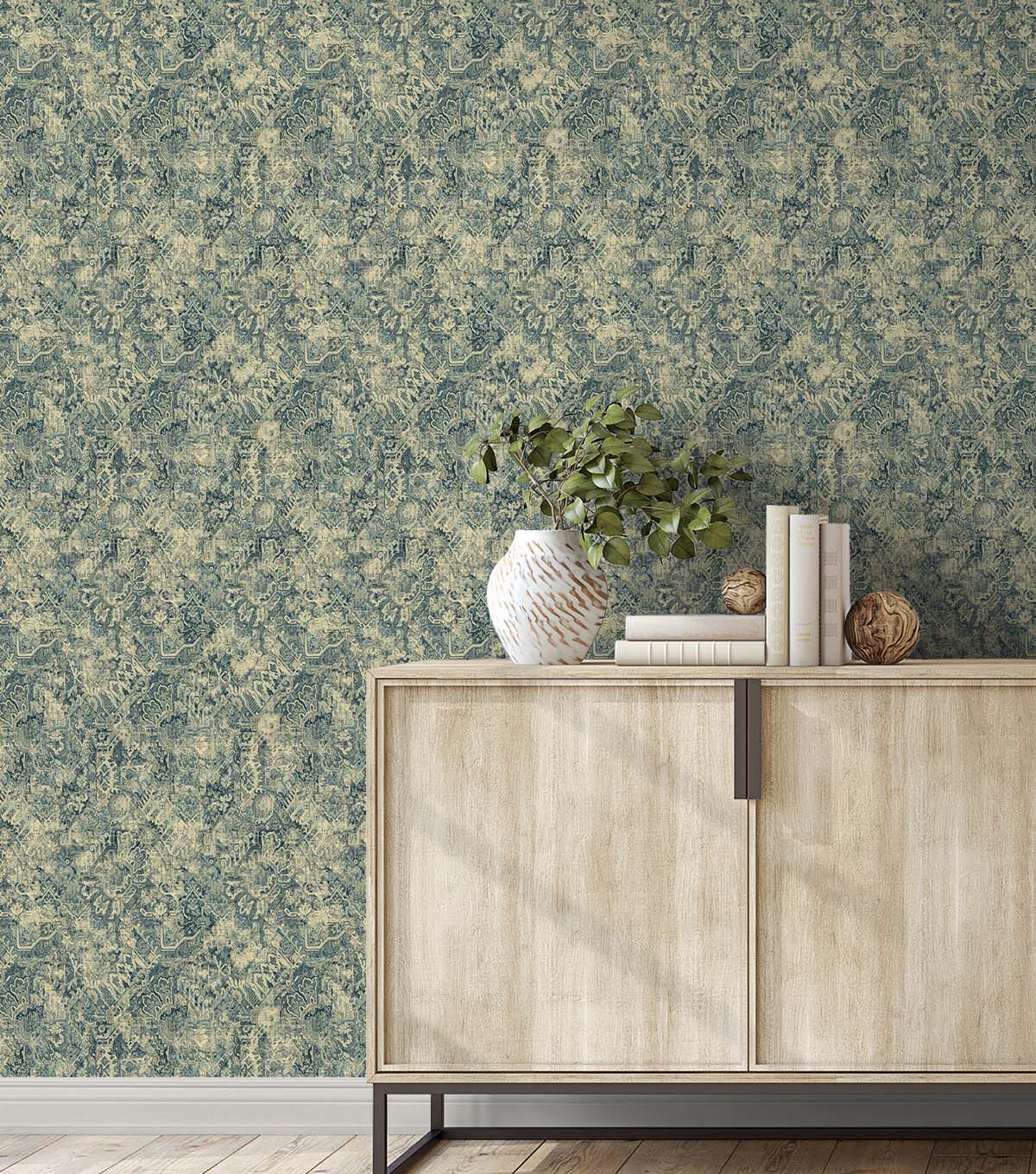 Surface Style 20.5' x 18' Denim Cumbrae Peel & Stick Wallpaper